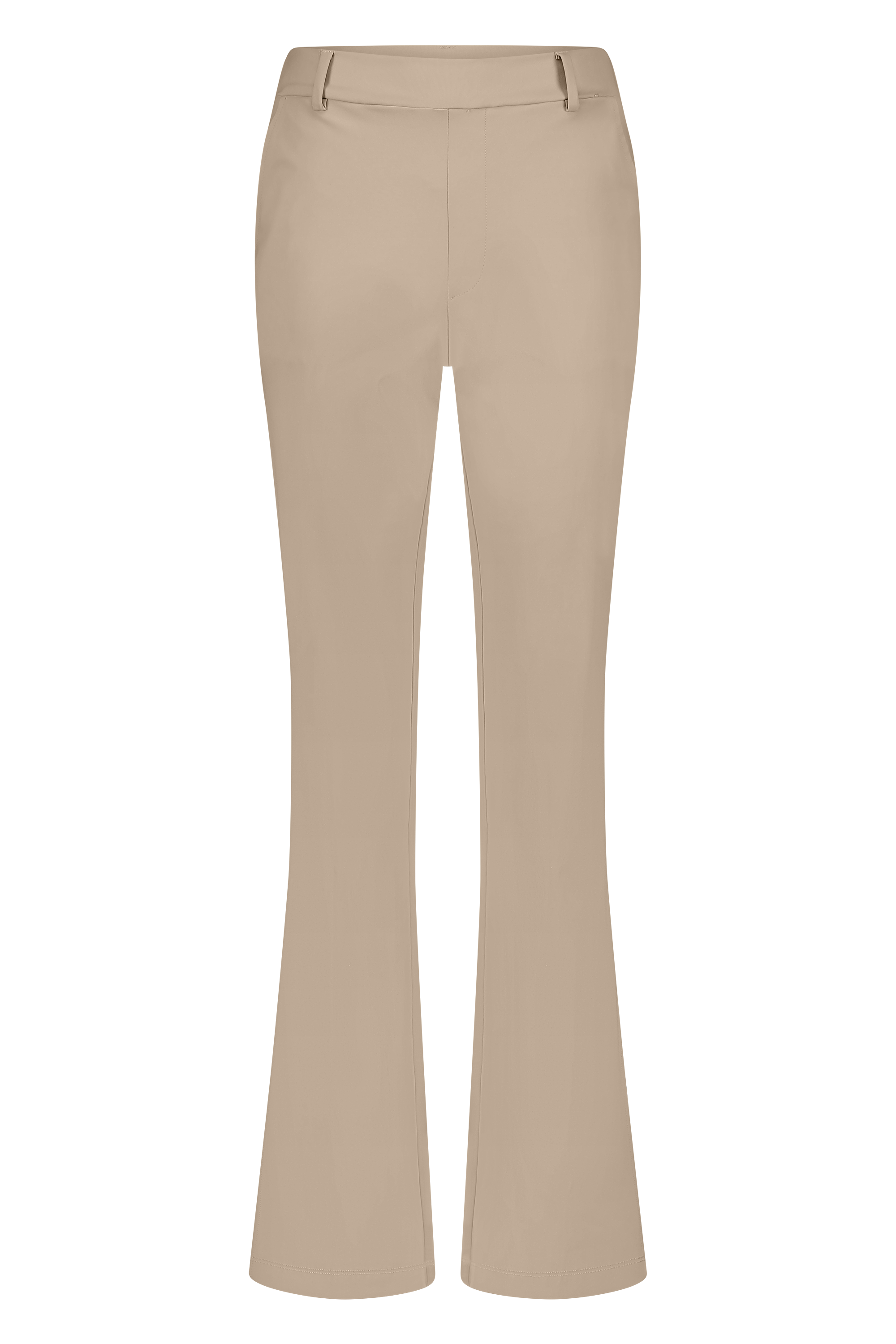 Uitlopende broek met zijsplit in onze kenmerkende stof